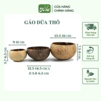 Chén gáo dừa thô - Raw Coconut Shell Bowl