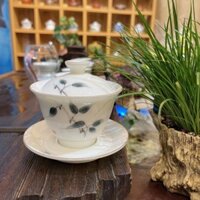 Chén khải pha trà cho người bán chuyên nghiệp, hoạ tiết trúc diệp, dung tích 130ml.