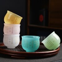 Chén Ngọc Cao Cấp Khắc Bát Nhã Tâm Kinh Dùng Thưởng Trà Dung Tích 100 ml