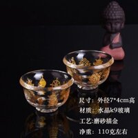 Chén Pha Lê 8 Cát Tường 8cm - 10cm