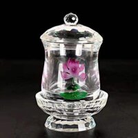 CHÉN PHA LÊ HOA SEN ĐẾ TRÒN TO CÓ NẮP
