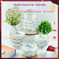 Chén sứ ăn cơm vẽ hoa đào tinh tế gốm Bát Tràng giá đại lý tại xưởng chính hãng