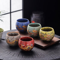 Chén trà Kung Fu đổi màu, cốc chủ nhân cỡ lớn, cốc đơn gốm sứ, cốc không lật, cốc lò biến thành Bát chén trà cá nhân