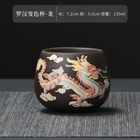 Chén tử sa tây thi đổi màu hình long phụng,rồng màu đen