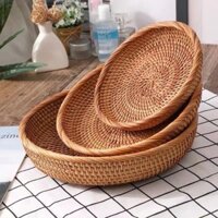 Chen Xiaoshou Nội thất Việt Nam mây đan giỏ trái cây đan Giỏ đựng đồ đựng đồ khay đựng hoa quả phòng khách khay đựng đồ kẹo trái cây sấy khô Giỏ đựng đồ ăn nhẹ Giỏ đựng đồ dệt tay Giỏ đựng đồ