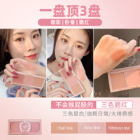 Cheng Mười một Mảnh vỡ âm đỏ Trang điểm khỏa thân Tự nhiên Loại bỏ Blush Làm nổi bật Tích hợp Đĩa Chiều Tricolor Mắt Mắt đỏ phấn mắt maybelline
