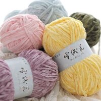 Chenille Dày Edelweiss Vàng Nhung Chenille Trung Bình Dày Tay Dệt Sợi Nhung Túi Sợi Búp Bê Sợi Áo Len T20250303