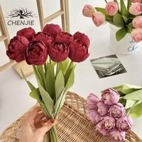 Chenjie 9 Chiếc Lụa Hoa Tulip 9 Đầu Đạo Cụ Chụp Ảnh Nhà Trang Trí Phòng Khách