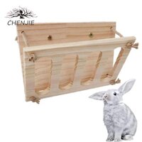 CHENJIE Chenjie Hay Feeder Guinea Pig Rabbit Dispenser Manger Hộp đựng cỏ treo tường bằng gỗ