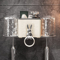 Chenmi CRAFT Giá đỡ bàn chải đánh răng cặp đôi không đục lỗ cốc nước súc miệng treo tường cốc đánh răng móc treo