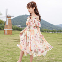 {Cherish daily life} Menoea Summer Round Neck Girls Dress Sweet Cute Kids Dress Plaid Printing Prin