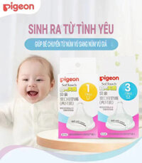 {Cherish daily life} Núm Ti Pigeon Đủ Size S/M/L/LL Dùng Cho Bình Sữa Pigeon Cổ Rộng PPSU Và Thuỷ T