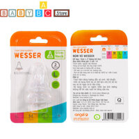 {Cherish daily life} Núm Vú Wesser Cổ Hẹp Núm Ti Silicon Siêu Mềm Cho Bé Sơ Sinh Đến 18 Tháng