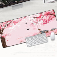 Cherry Blossoms Mouse Pad XL Sakura Gamer Khóa Lớn Cạnh Mềm Chơi Game Mousepad Thảm Cao Su Chống Trơn Trượt Máy Tính Để Bàn Thảm Padmouse