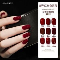 Cherry Red Nail Polish Keo 2024 Phong Cách Mới Influencer Phổ Biến Màu Đỏ Năm Mới Keo Dán Móng Tay Cửa Hàng Chuyên Dụng