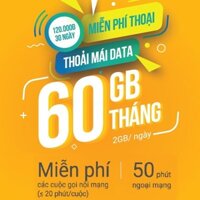 Chỉ 120k /tháng Sim 4G Viettel gói cước V120 (2Gb/ngày - 60Gb/tháng)