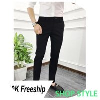 [Chỉ 3 ngày SALE SỐC] Quần âu nam đen ống côn, vải không nhăn không xù Siêu Sale