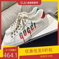 [Chỉ bán Giày chính hãng] Gucci Ace Thêu Low-Top GG Home Color-Blocking Thêu Little Bee Classic Low-Top All-Match Giày t