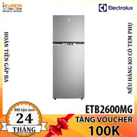 (CHỈ BÁN HCM) Tủ Lạnh Inverter Electrolux ETB2600MG Inverter 254 Lít