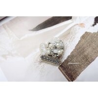 [Chỉ có tại HT3] Ghim Cài áo nữ handmade Găng tay Noel đính đá - HCAGT0016