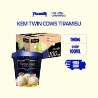 [CHỈ GIAO HCM+HN] Thùng 12 Ly Kem Tiramisu Twin Cows Vinamilk 100ml (12L/T)