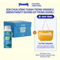 [CHỈ GIAO HCM+HN] Thùng 16 chai sữa chua uống thanh trùng Vinamilk Green Farm Ít đường - chai 200ml