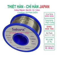 Chì hàn Thiết hàn Nhật Bản SAKURA Cuộn 100gr 63/37 FLUX 2% - Linh kiện điện tử QUỲNH DIỄN