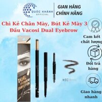 Chì Kẻ Chân Mày, Bút Kẻ Mày 3 Đầu Vacosi Dual Eyebrow Shape Pen  Sản Phẩm Chính Hãng