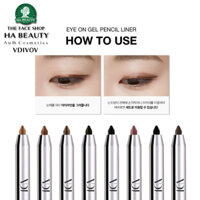 Chì kẻ viền mắt mềm mại Nhiều màu Không thấm nước VDIVOV Eye On Gel Pencil Liner 0.5g Hàn Quốc