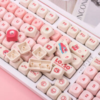 [Chỉ Keycap] Dâu Gấu Keycap 126 Phím MOA Profile PBT Thăng Hoa Cho Cherry MX Switch Bàn Phím Cơ RK61 / Anne Pro 2 / GK61