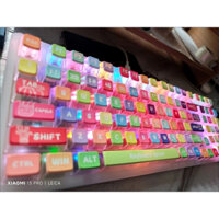 [Chỉ Keycap] Rainbow Sugar Keycap 116 Phím Bốn Mặt Trong Suốt ASA Profile PBT Thăng Hoa Cho Cherry MX Switch DIY Bàn Phím Cơ Tùy Chỉnh