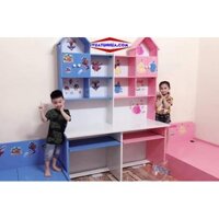 [Chỉ lắp Hà Nội] Bàn học đôi cho bé bằng nhựa hình ngôi nhà BH05