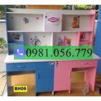[Chỉ lắp Hà Nội] Bàn học nhựa đôi cho 2 bé hở nóc BH09 kích thước 160x160x50cm không kèm ghế freeship nội thành