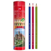 Chì Màu Khô Faber-Castell Lục Giác Castle, Hộp Thiếc Tròn 12 Màu