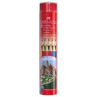 Chì Màu Lục Giác Castell-115826 -12 Màu Dài Hộp Thiếc Tròn Faber Castell