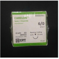 Chỉ phẫu thuật Carelon 6/0 – Nylon Polyamide (75cm, kim 13mm cong 1/2 vòng) -1 hộp