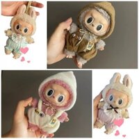 ((Chỉ quần áo, không búp bê) Bộ mặt dây chuyền 15cm Hộp mặt dây chuyền Không có thuộc tính Keo bong bóng Quần áo thay thế quần áo trẻ em Labubububu