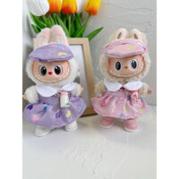 (Chỉ quần áo trẻ em) 15 / 17cm Labububu Laser Trái tim tình yêu Váy công chúa Quần áo trẻ em