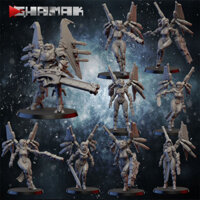 [Chị] Seraphant Valkyrie Valkyrie Sci-Fi War Hammer God Chess Piece Board Game Model Không sơn