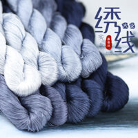 Chỉ thêu Suzhou 22 Gauge, chỉ thêu thường được sử dụng, chỉ thêu hoa quấn, chỉ lụa dâu tằm, chỉ thêu tay bằng lụa thật, màu xanh mờ
