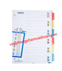 Chia file nhựa 12 màu Plus INDEX 85-V02