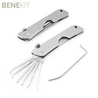 Chìa khóa mở cửa BENEKIY, Bộ chọn khóa chống gỉ đa năng, Bộ dụng cụ tháo móc Mini bằng thép không gỉ dễ sử dụng Tiện ích gia đình