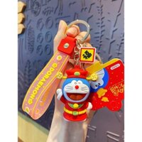 Chìa khóa xe chính thức Doraemon, mèo Ding Dong, thần tài, búp bê may mắn, vòng chìa khóa cho nam và nữ, mặt dây chuyền ba lô