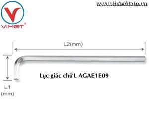 Chìa lục giác dài chữ L Toptul AGAE1E09