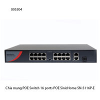 Chia mạng POE Switch 16 ports POE SinicHome SN-5116P-E