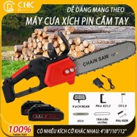 CHIC 2000W máy cưa mini dùng pin,  cưa xích 12 inch, máy Cưa Xích Pin, Máy Cưa Xích Cầm Tay,  lõi đồng mạnh mẽ bền bỉ