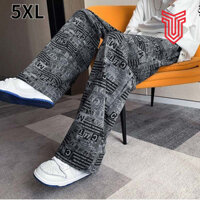 Chic Hồng Kông Phong Cách Hợp Thời Trang Retro Cũ Báo In Đầy Đủ Thời Trang Thương Hiệu Lỏng Kích Thước Lớn Thẳng Giản Dị Quần Của Nam Giới Hợp Thời Trang