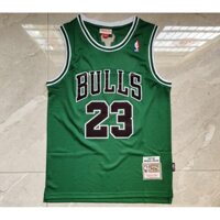 Chicago Bulls nam mới 1997-98 #23 Áo bóng rổ thêu cổ điển Michael MN màu xanh lá cây