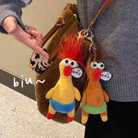 Chicken Beep You Cute Scream Chick Doll Keychain Ugly Cute Doll Couple Girlfriends Handbag Pendant Creative Gift 4gre