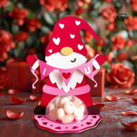 Chicmine _ Dwarf Candy Dome DIY Assembly Hộp đựng kẹo trái tim tình yêu Hộp đựng kẹo tái sử dụng 3D cho bữa tiệc gia đình ngày lễ